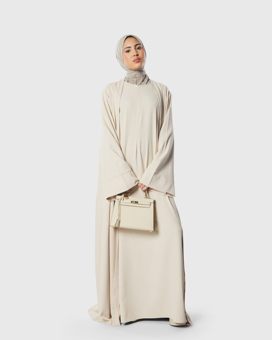 Abaya zip set - light sand