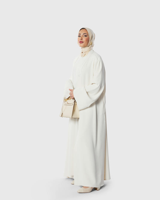 Abaya zip set - white
