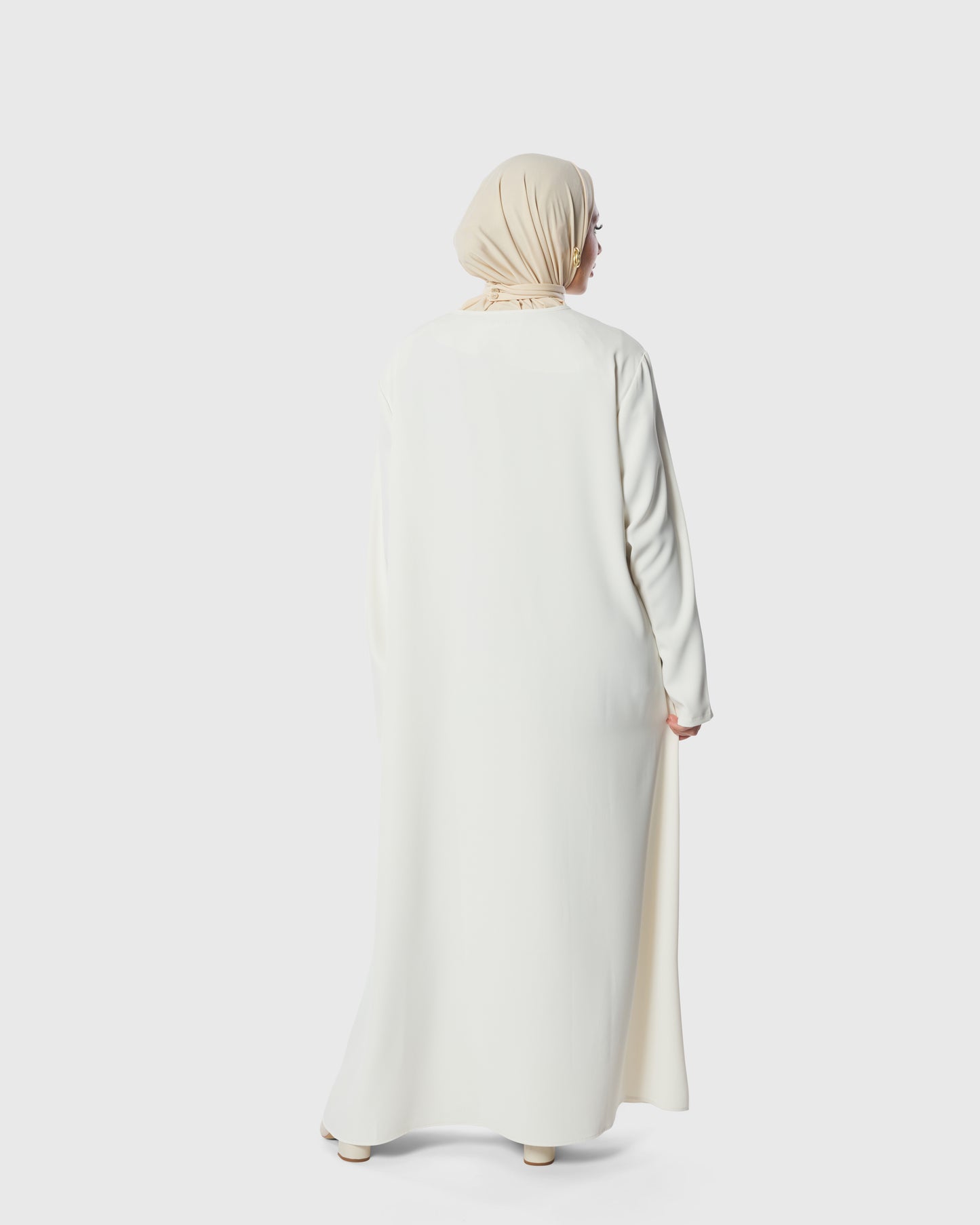 Abaya zip set - white