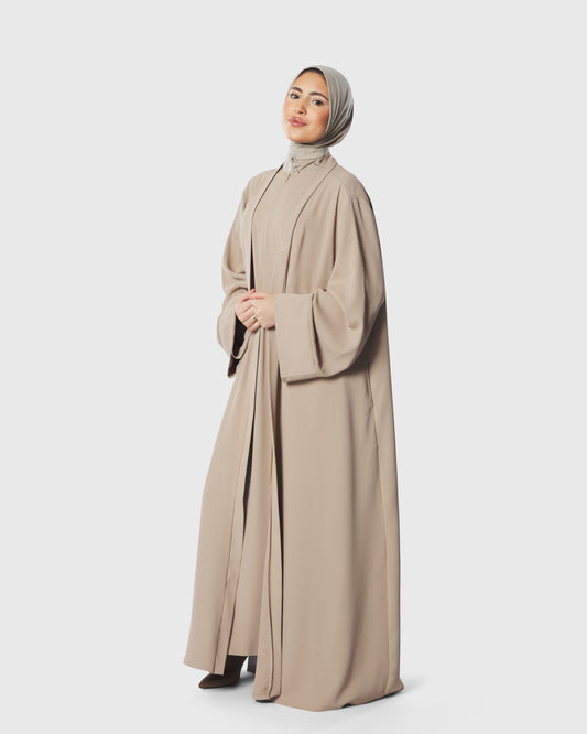 Abaya zip set - greige