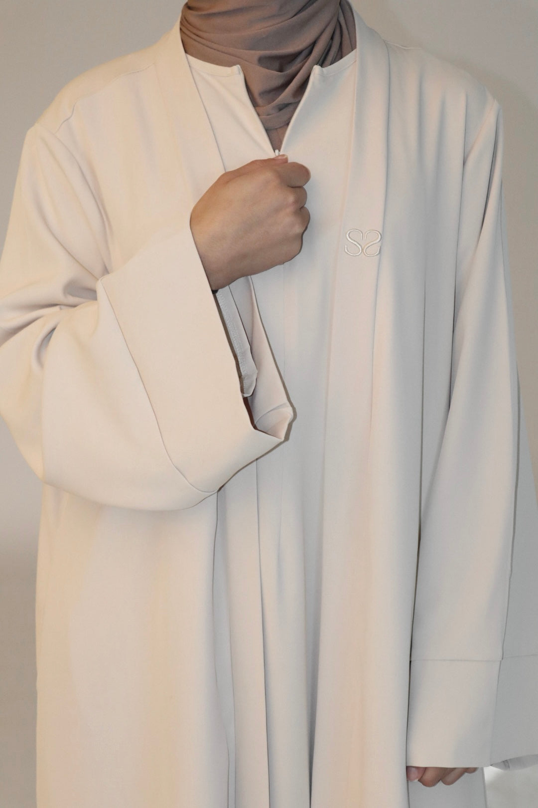 Abaya zip set - light sand
