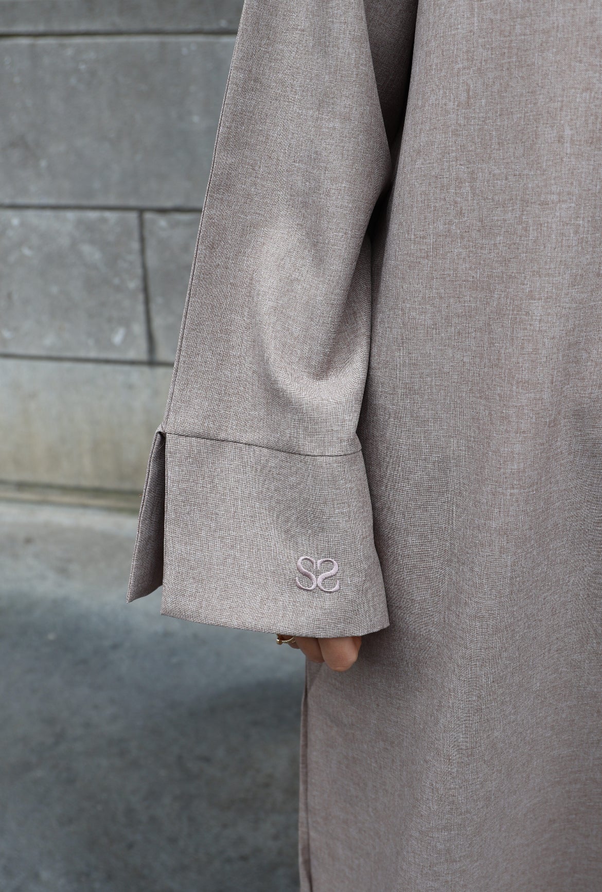 Linen zipper dress - Mocha