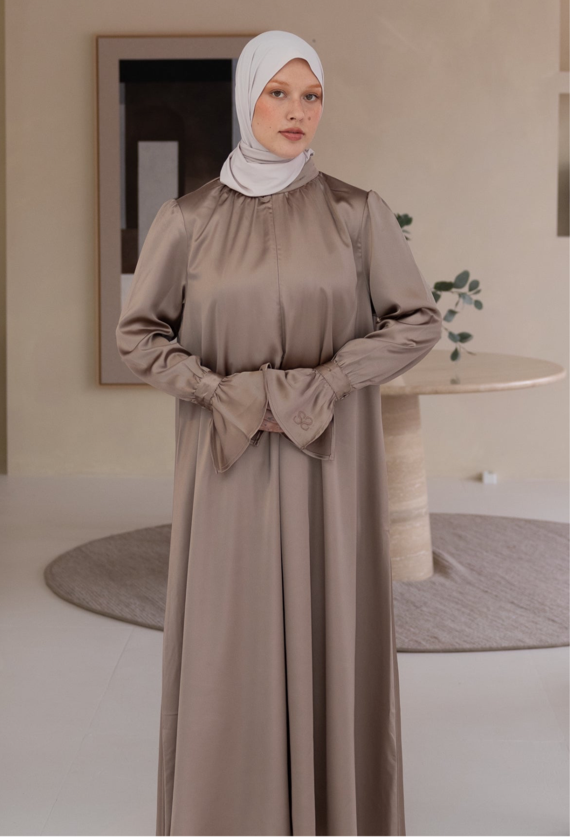 Flare dress - Ash Brown