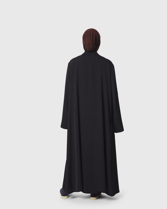 Abaya zip set - deep black