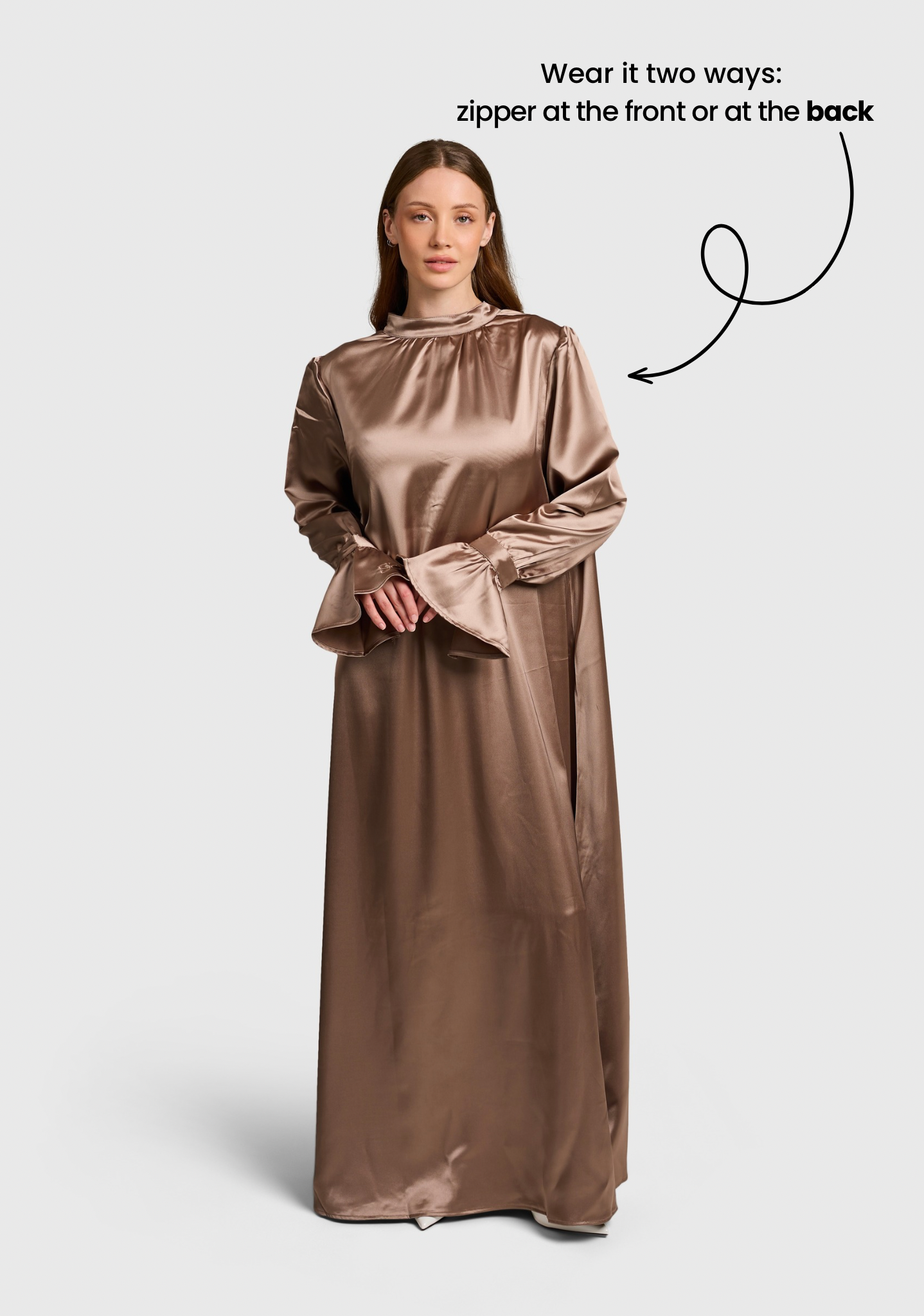 Flare dress - Ash Brown