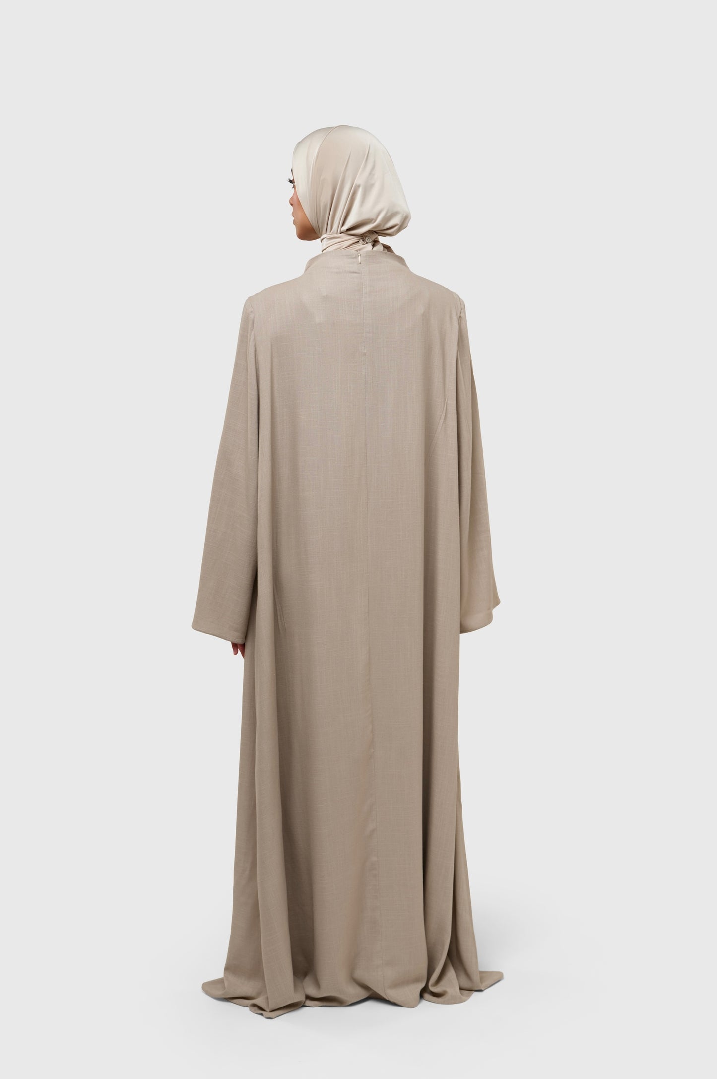 Pleated Dress - linen stone