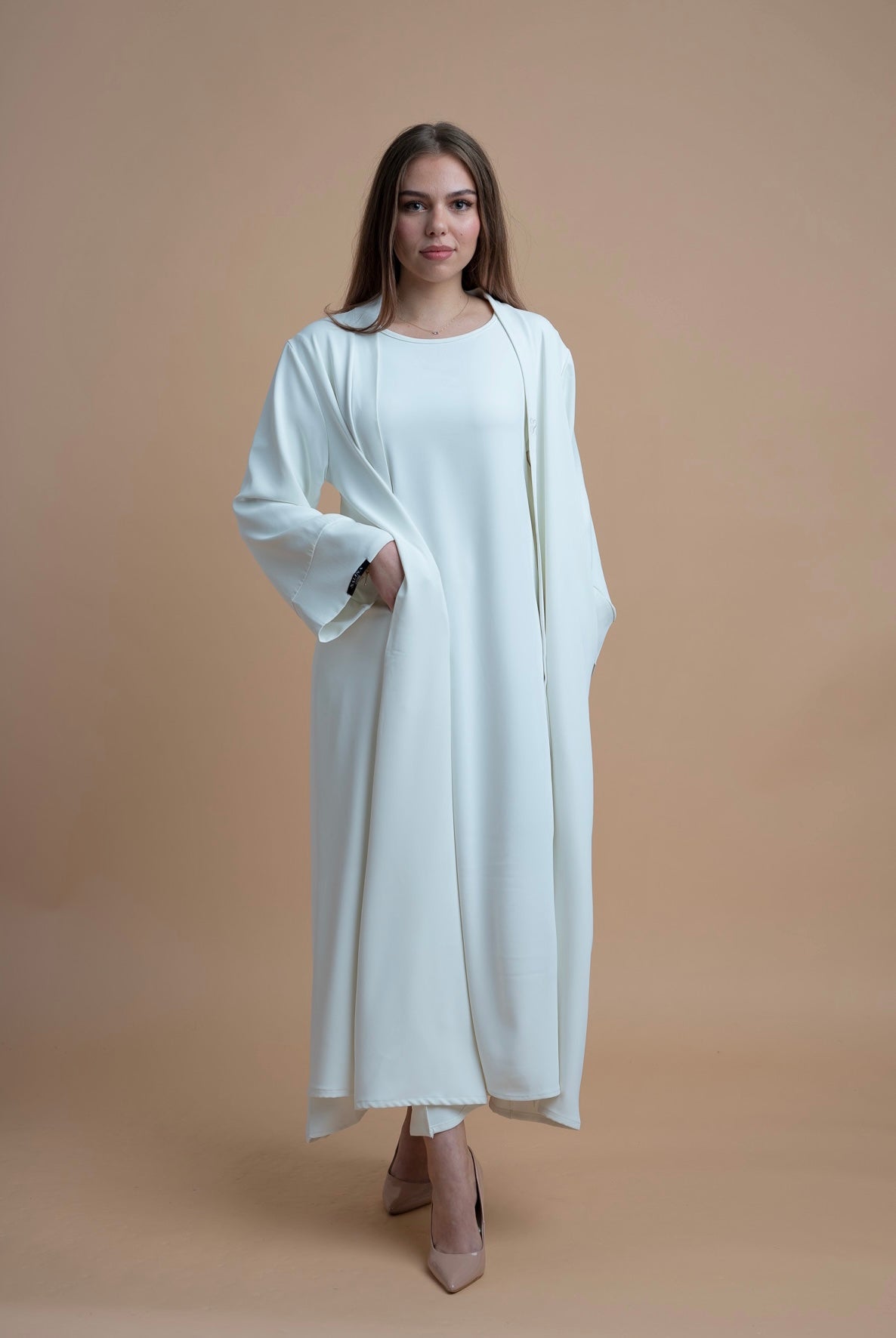 Abaya set - Linen White