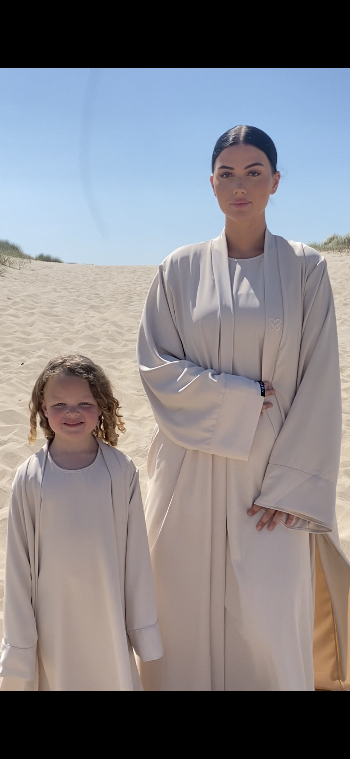 Abaya set kids - Sand