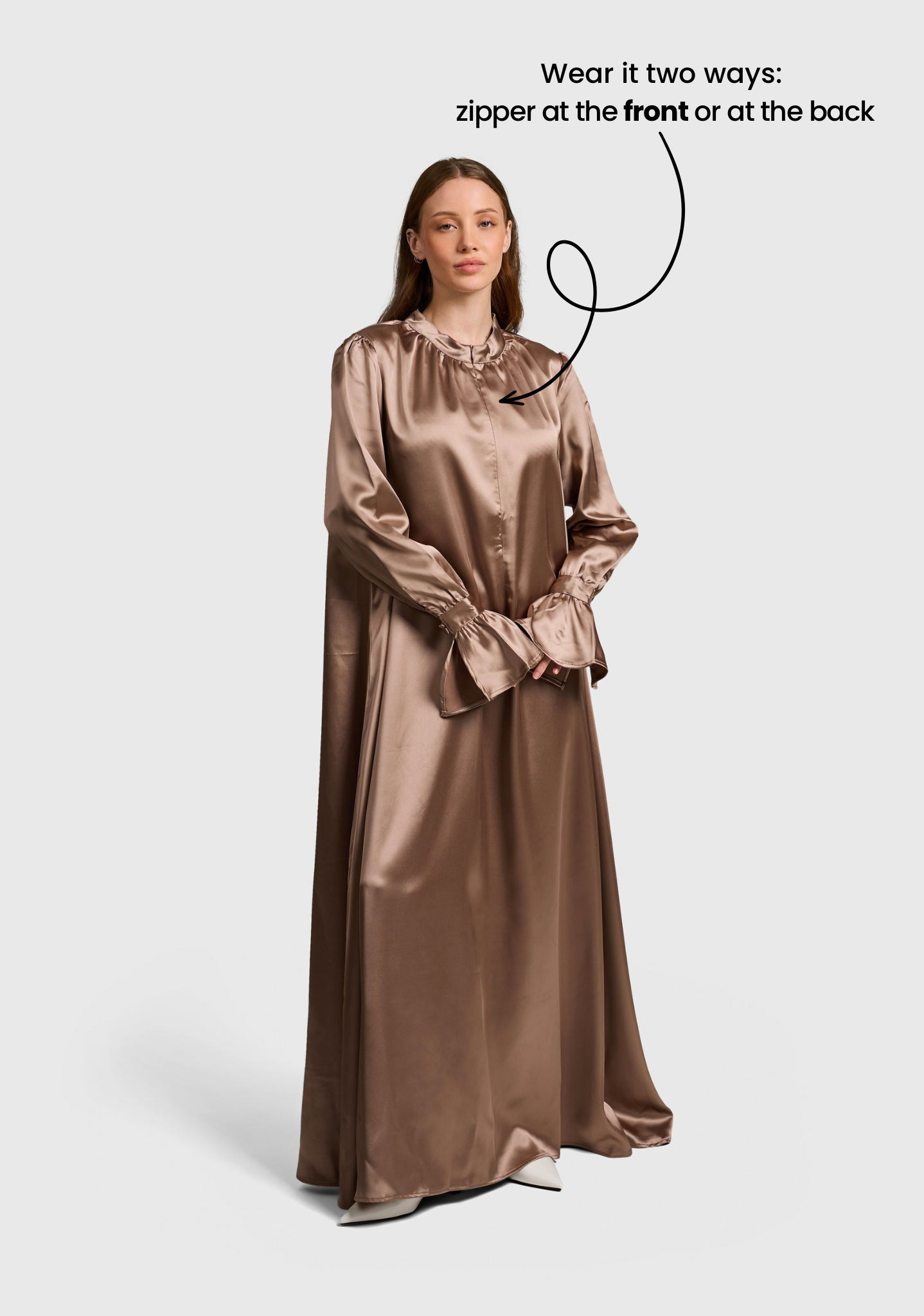 Flare dress - Ash Brown